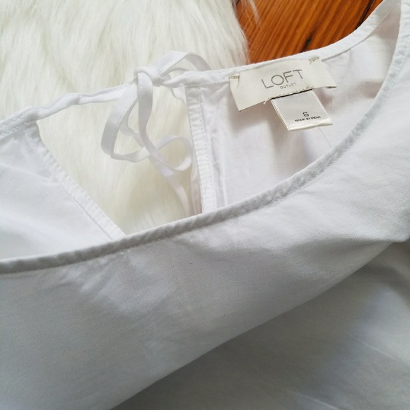 Loft White Top with floral embroidery. - Picture 6 of 8